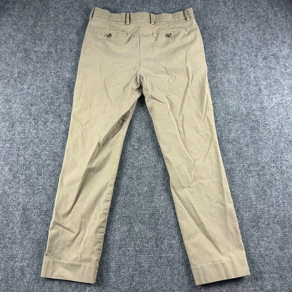 Banana Republic Pants Mens 33x32 Beige Chino Slim Fit Stretch‎ Flat Front Casual